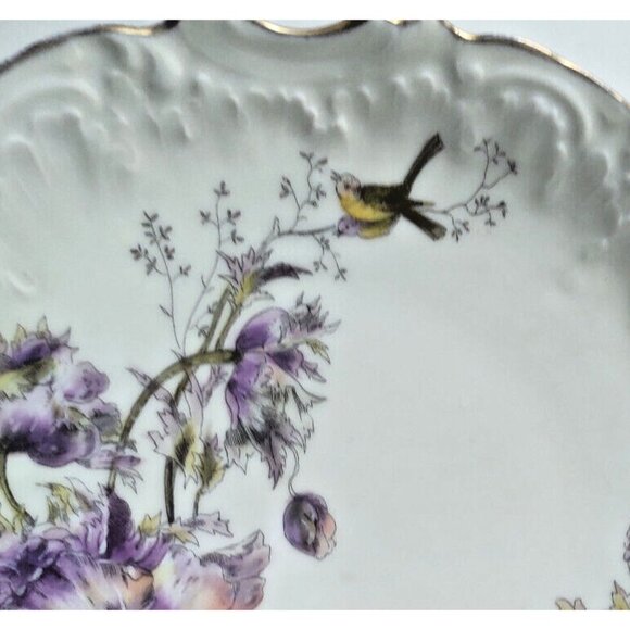 Antique Limoges France Hand Painted Cake/Dessert Serving Plate Knurled Edge 9" - Picture 14 of 14